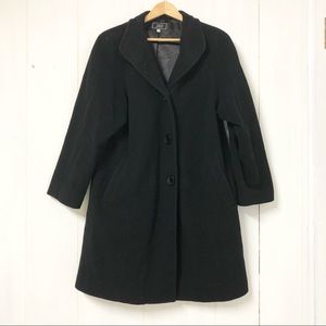 Jay Wool and Cashmere Black Trench Coat Size 10
